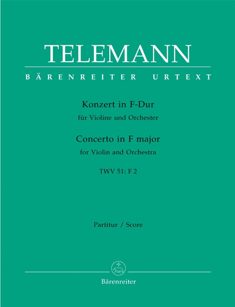 Concerto for Violin and Orchestra F Maj TWV 51:F2